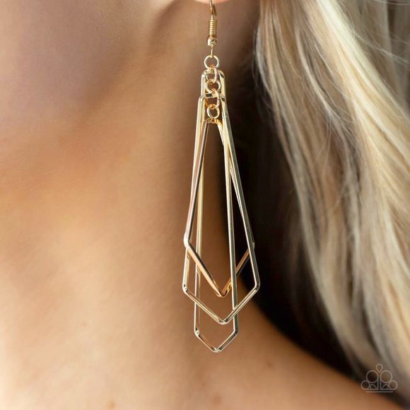 paparazzi Jewelry - ​Shape Shifting Shimmer - Gold Earrings